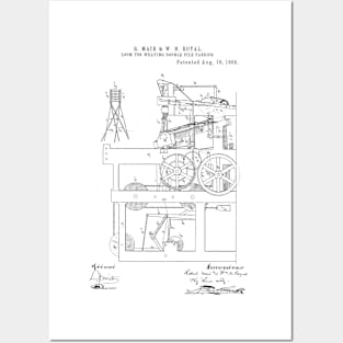 Loom for Weaving double pile fabric Vintage Patent Hand Drawing Posters and Art